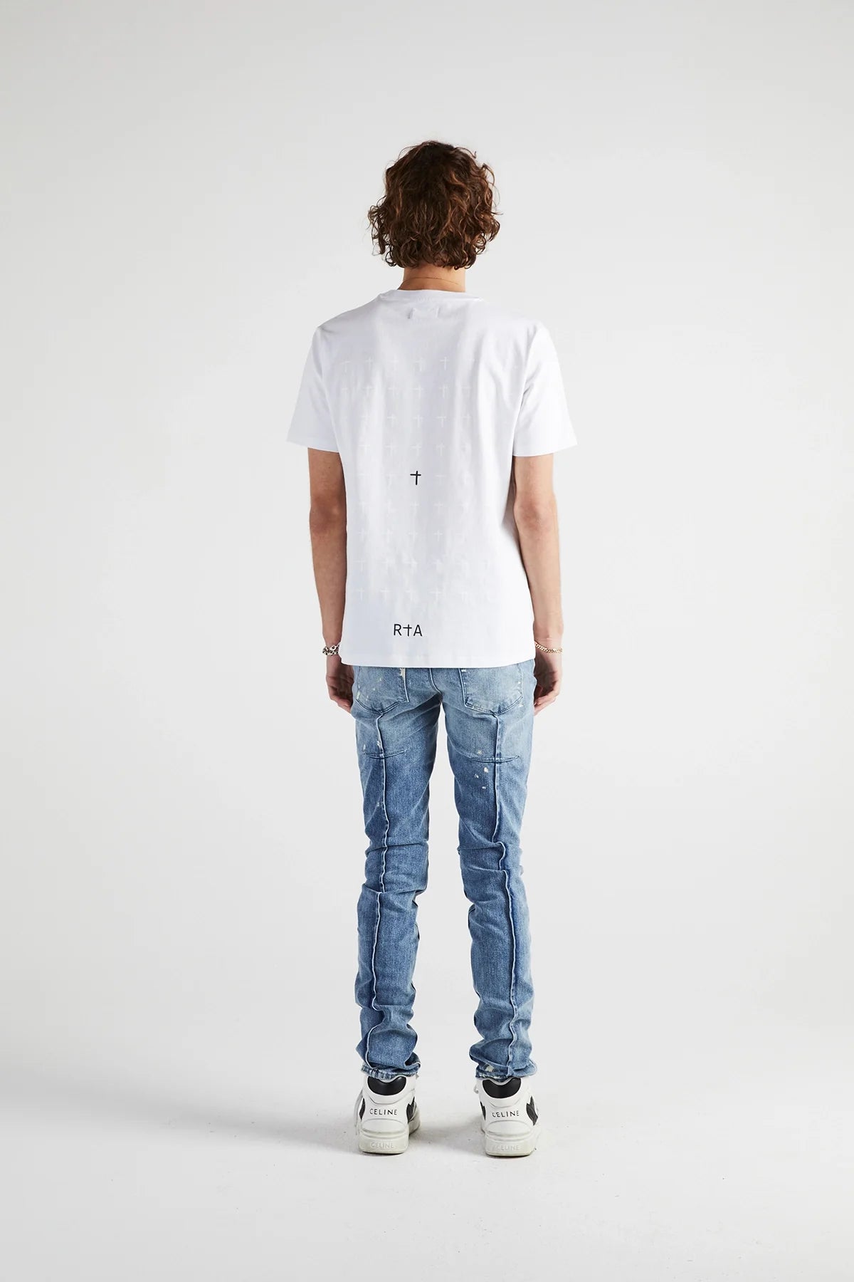 CLAYTON SKINNY JEAN | DISTRESSED WHITE PAINT SPLATTER