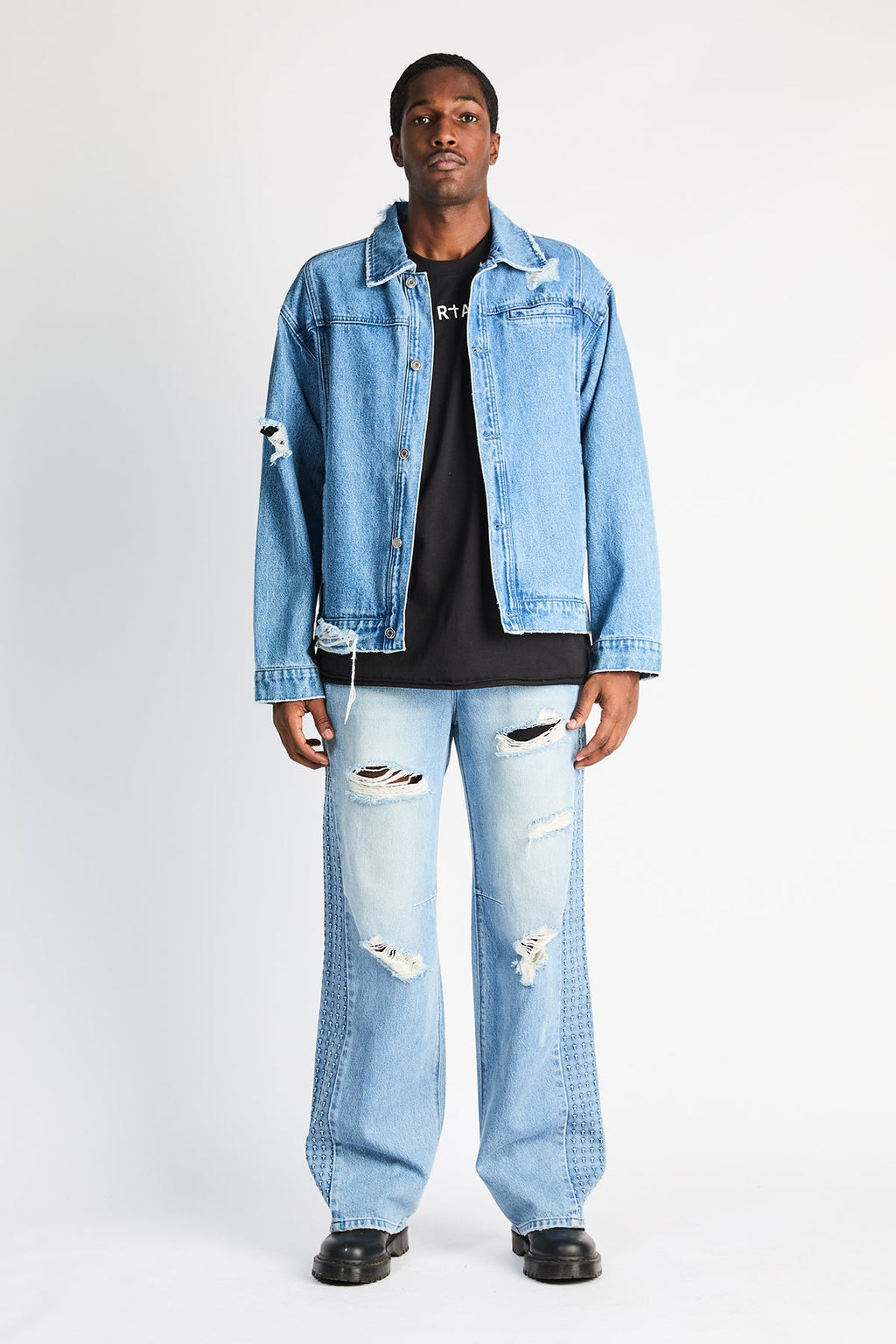 ZED STRAIGHT LEG JEAN | GLACIER BLUE 3D CROSS