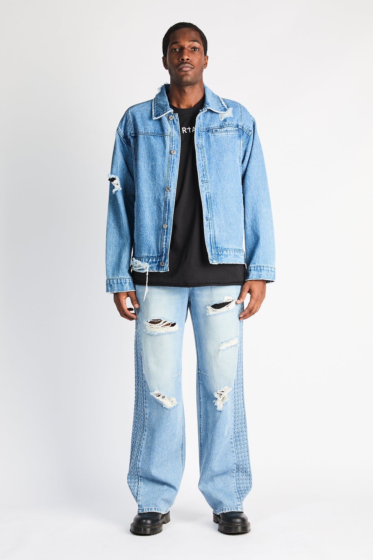 ZED STRAIGHT LEG JEAN | GLACIER BLUE 3D CROSS