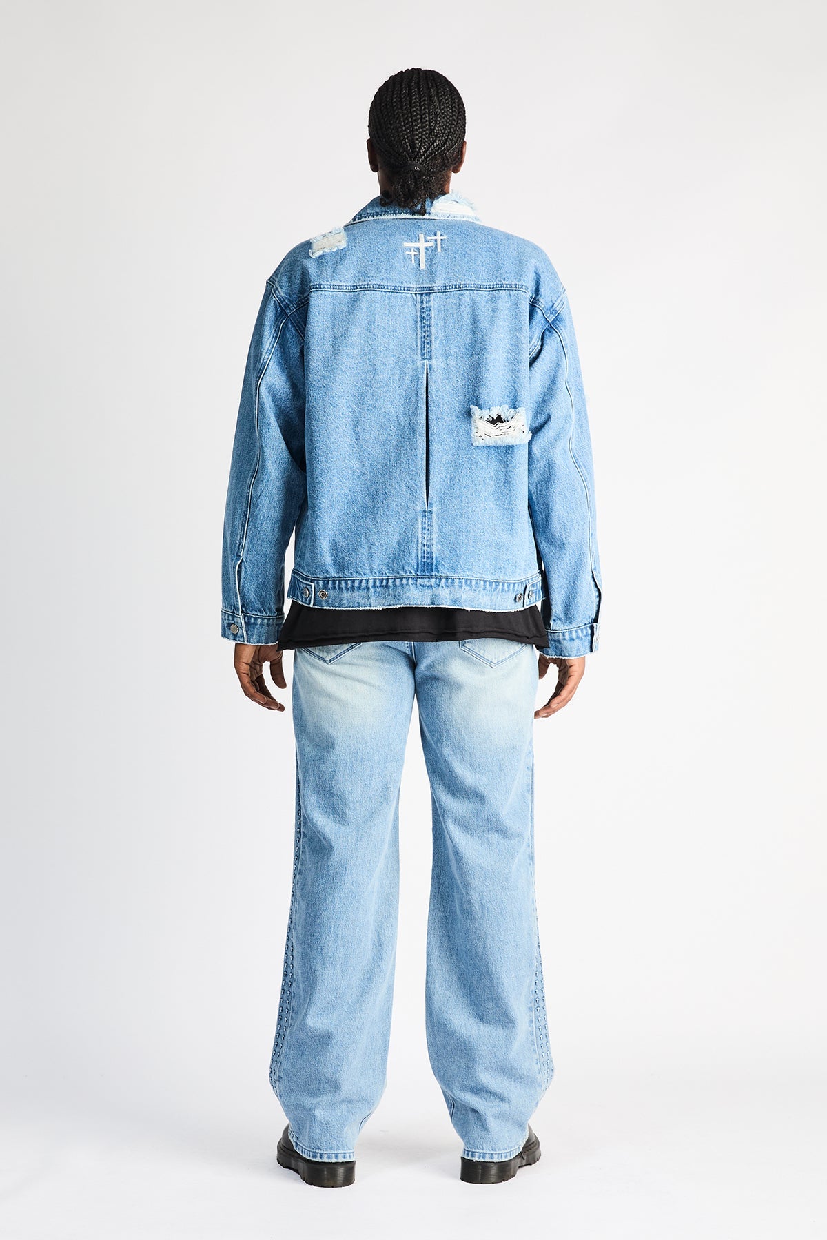 ZED STRAIGHT LEG JEAN | GLACIER BLUE 3D CROSS
