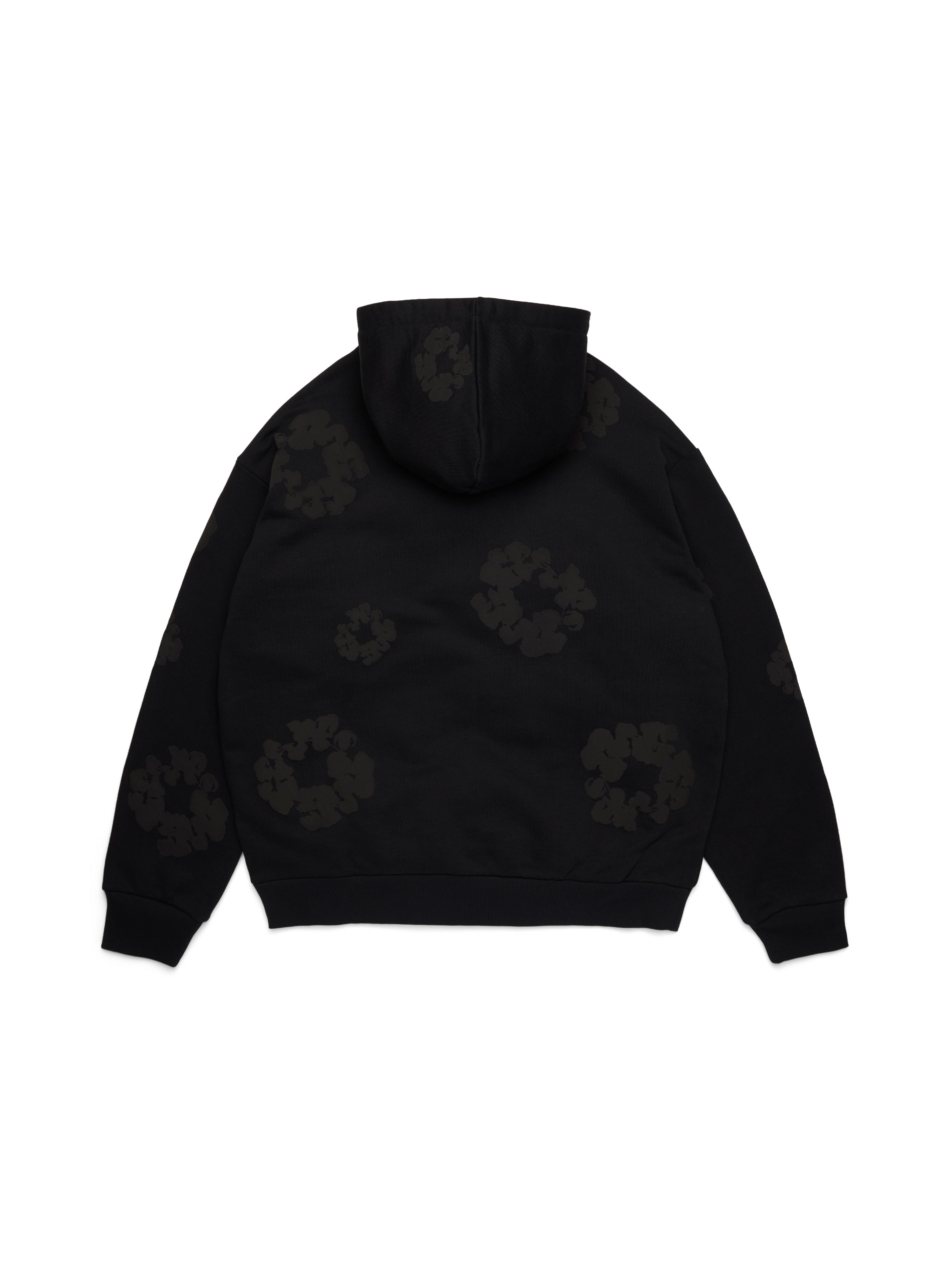 Mono Cotton Wreath Hoodie Black