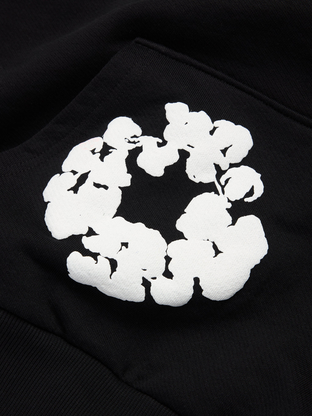 Cotton Wreath Hoodie Black