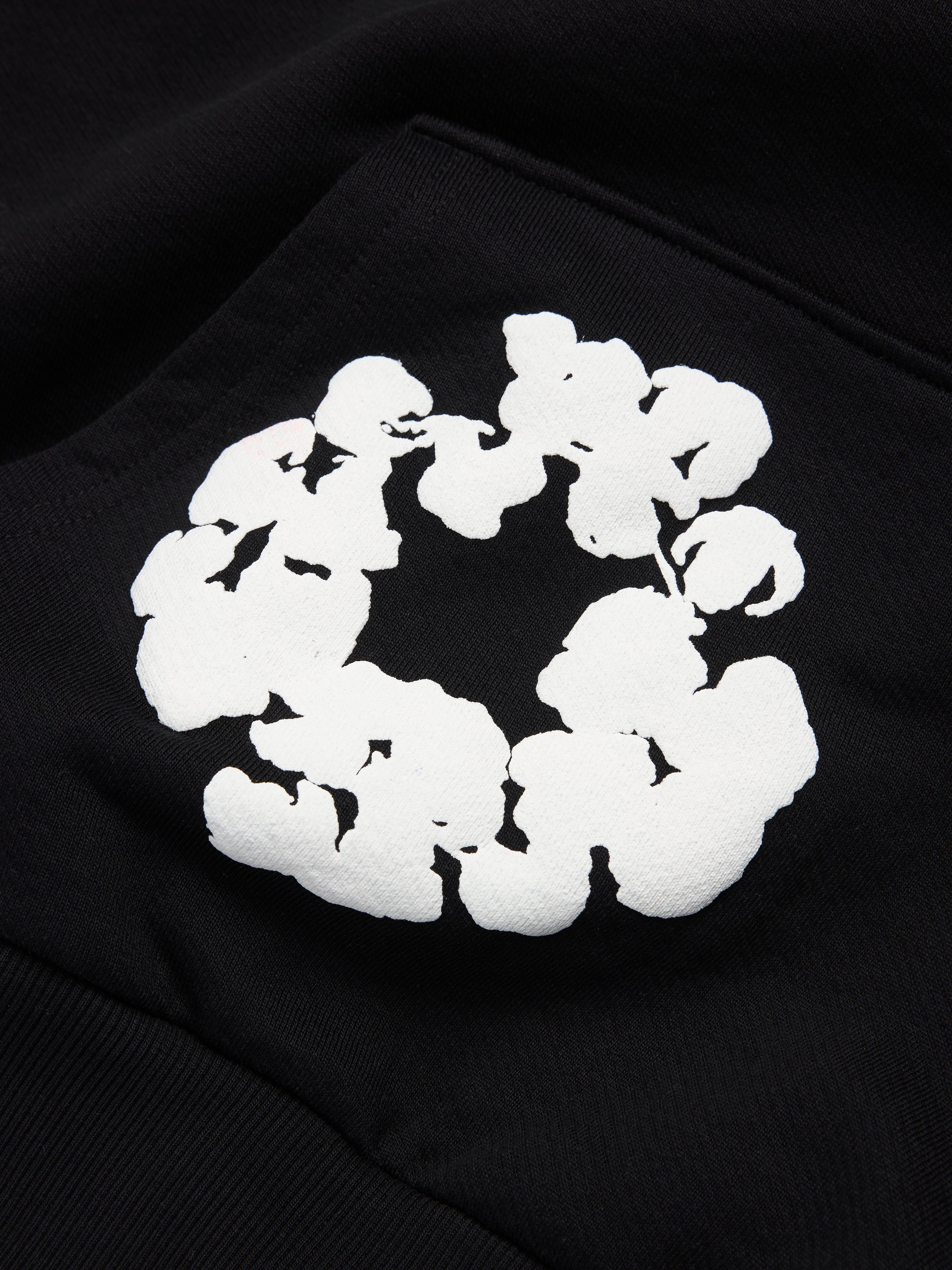 Cotton Wreath Hoodie Black