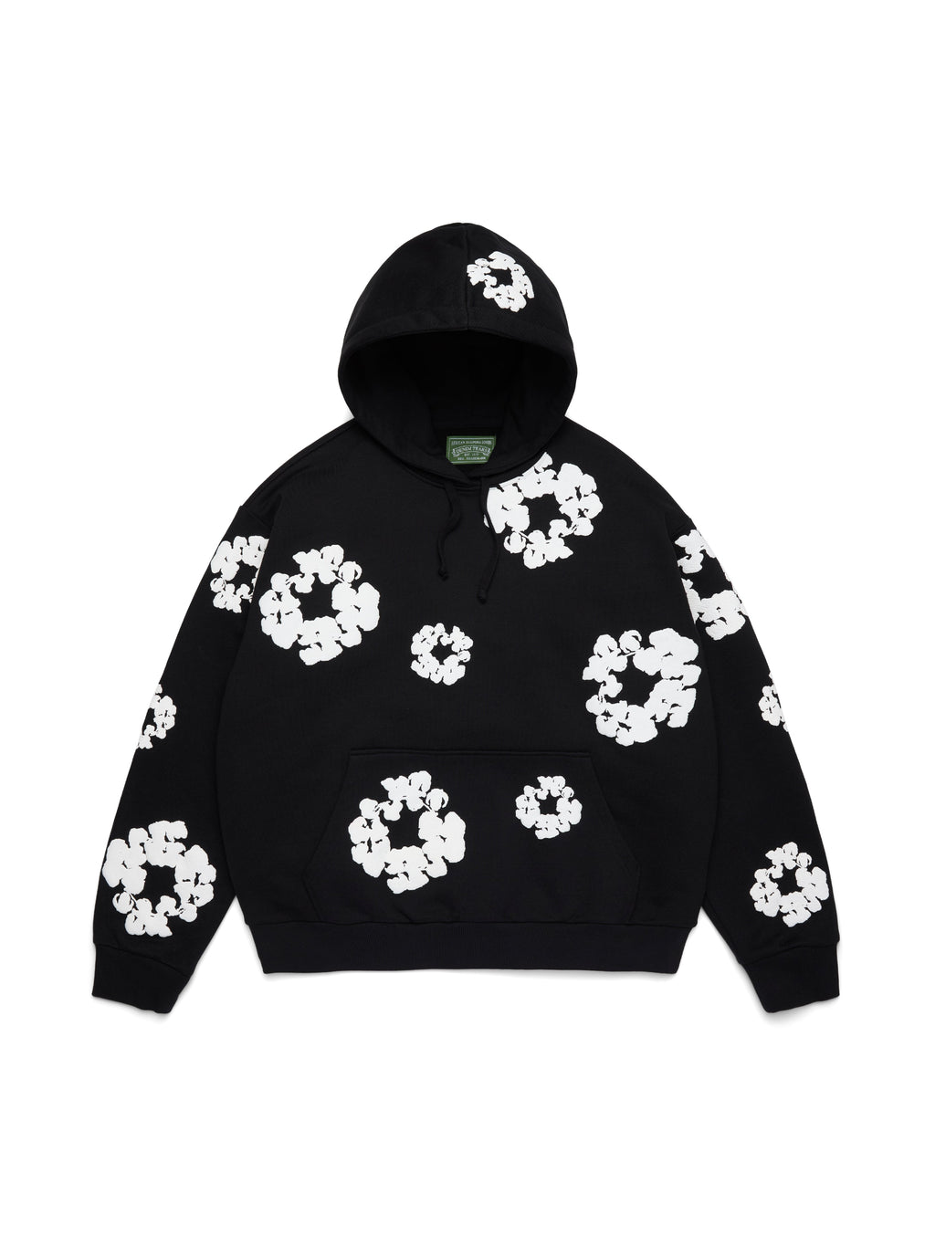 Cotton Wreath Hoodie Black