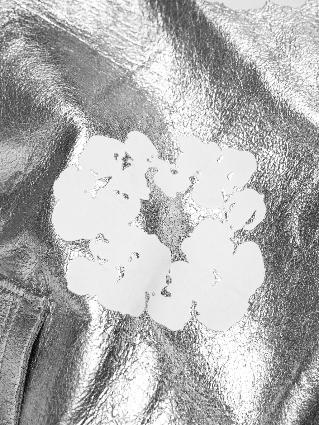 Leather Cotton Wreath Jacket Silver