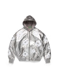 Leather Cotton Wreath Jacket Silver