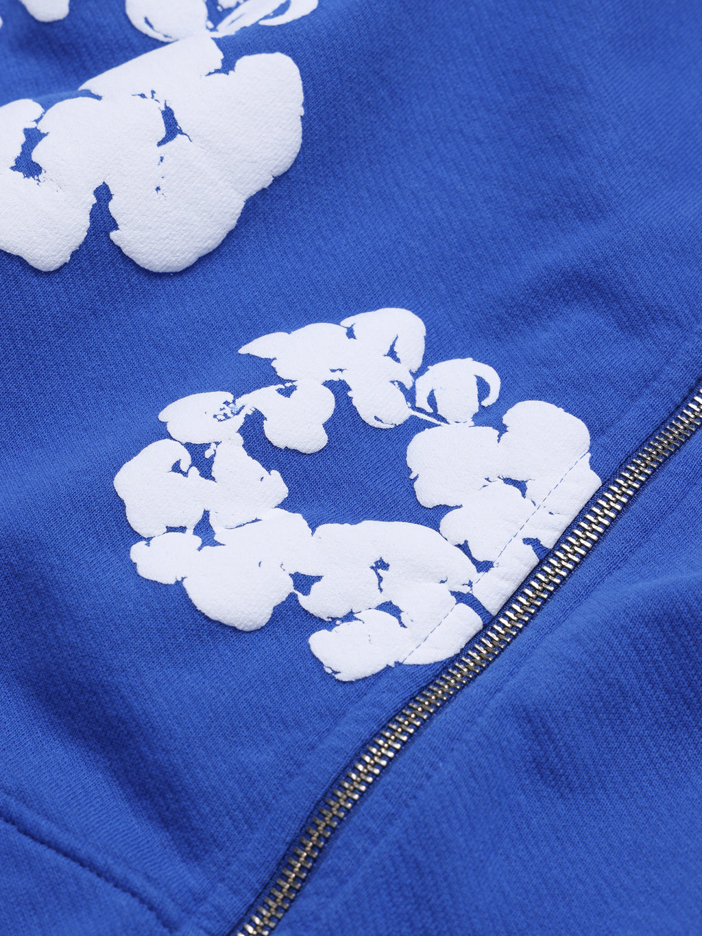 Cotton Wreath Zip Hoodie Blue