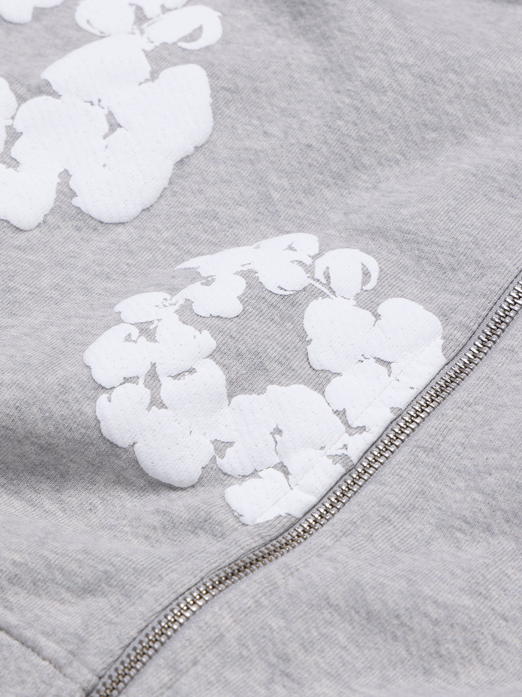 Cotton Wreath Zip Hoodie Grey