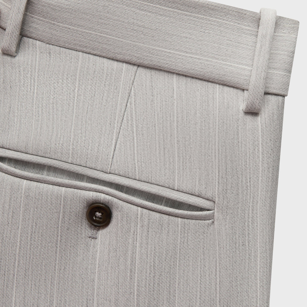 Kith Pinstripe Eli Pleated Trouser - Light Heather Grey
