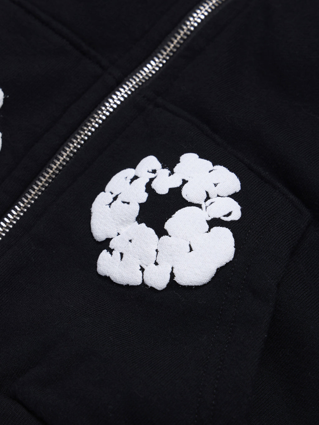 Kids Cotton Wreath Zip Hoodie Black