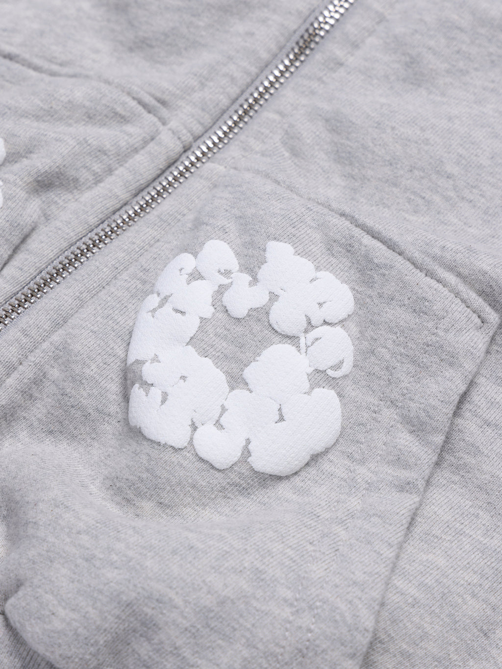 Kids Cotton Wreath Zip Hoodie Grey