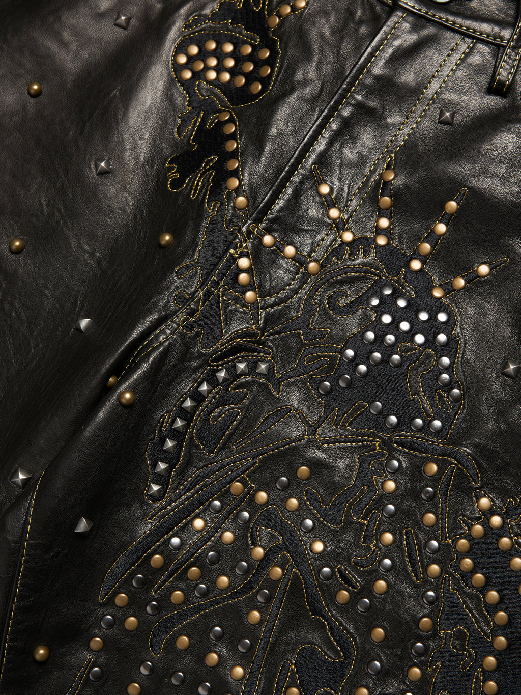 Libertas Studded Leather Shorts
