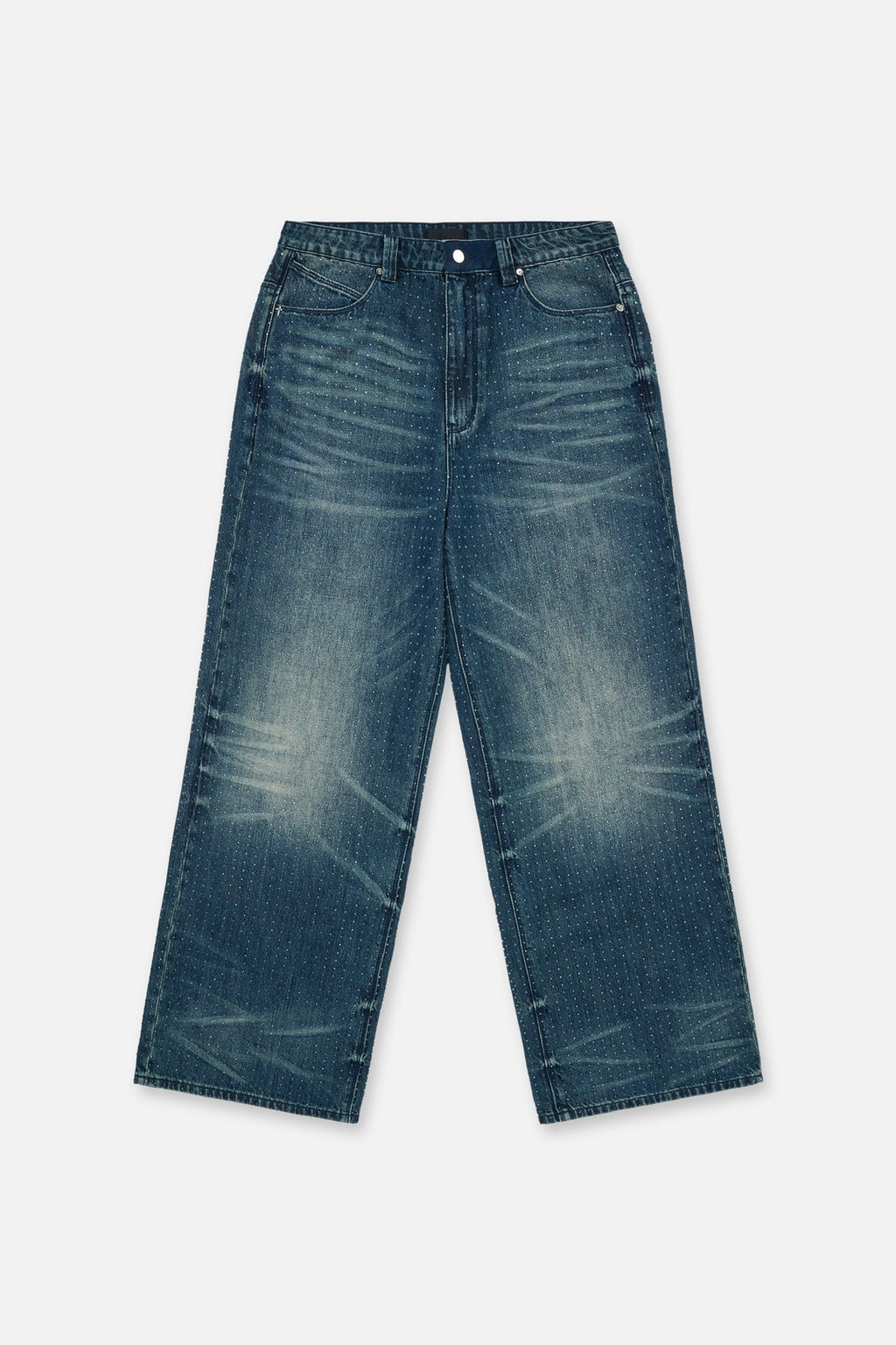 FRANCO WIDE LEG STUDDED JEAN | DEEP SEA DRIFT CRYSTAL