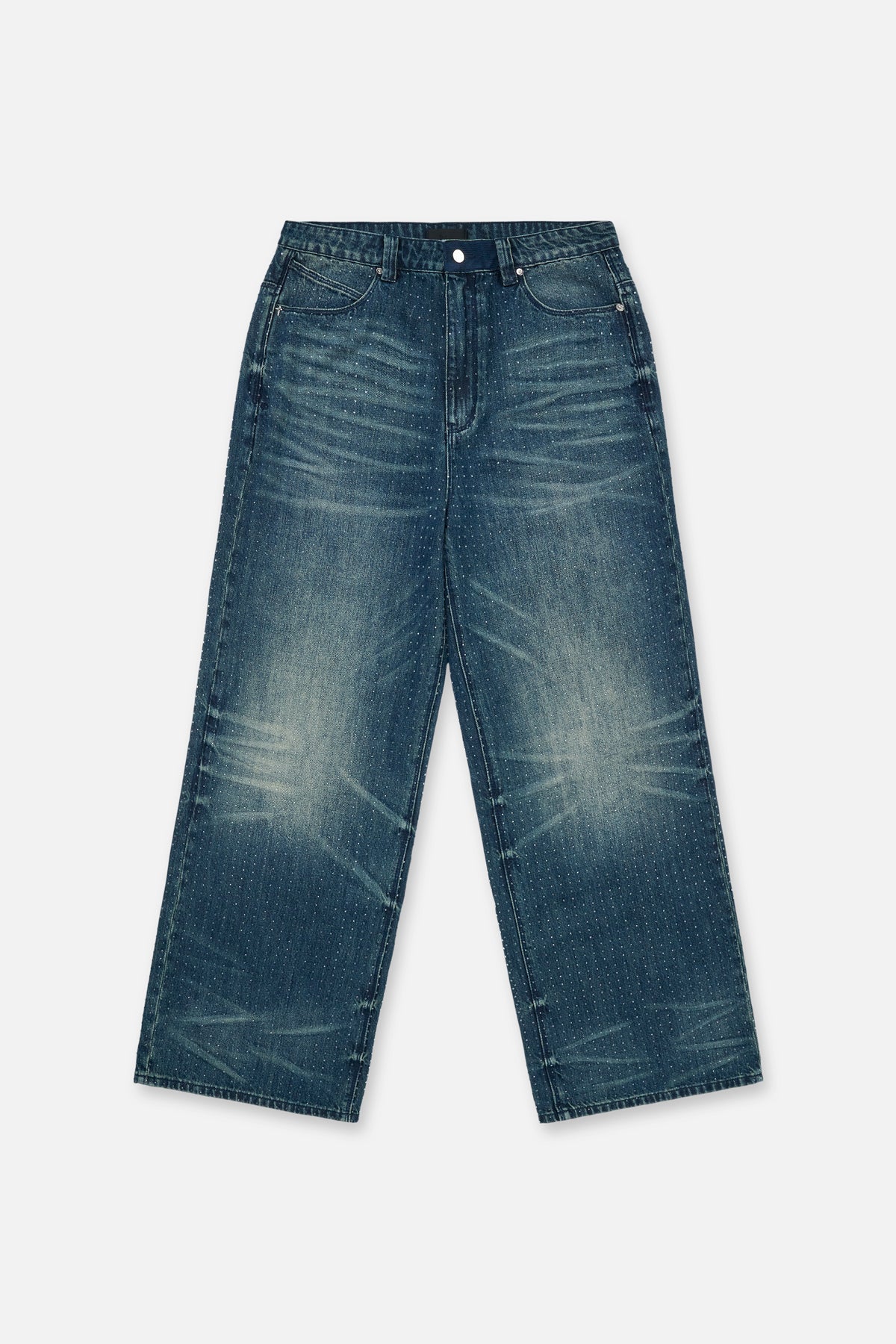 FRANCO WIDE LEG STUDDED JEAN | DEEP SEA DRIFT CRYSTAL