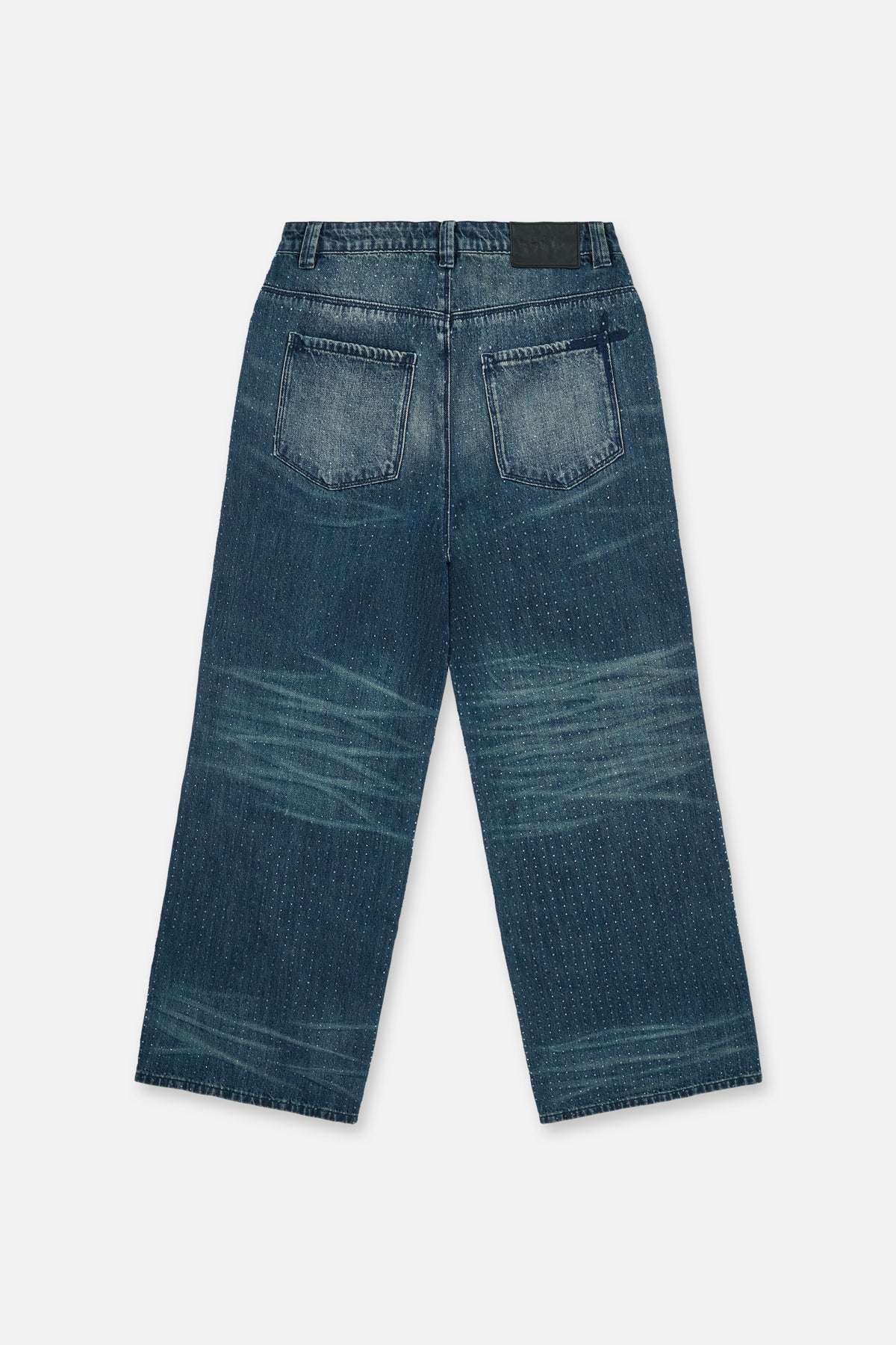 FRANCO WIDE LEG STUDDED JEAN | DEEP SEA DRIFT CRYSTAL