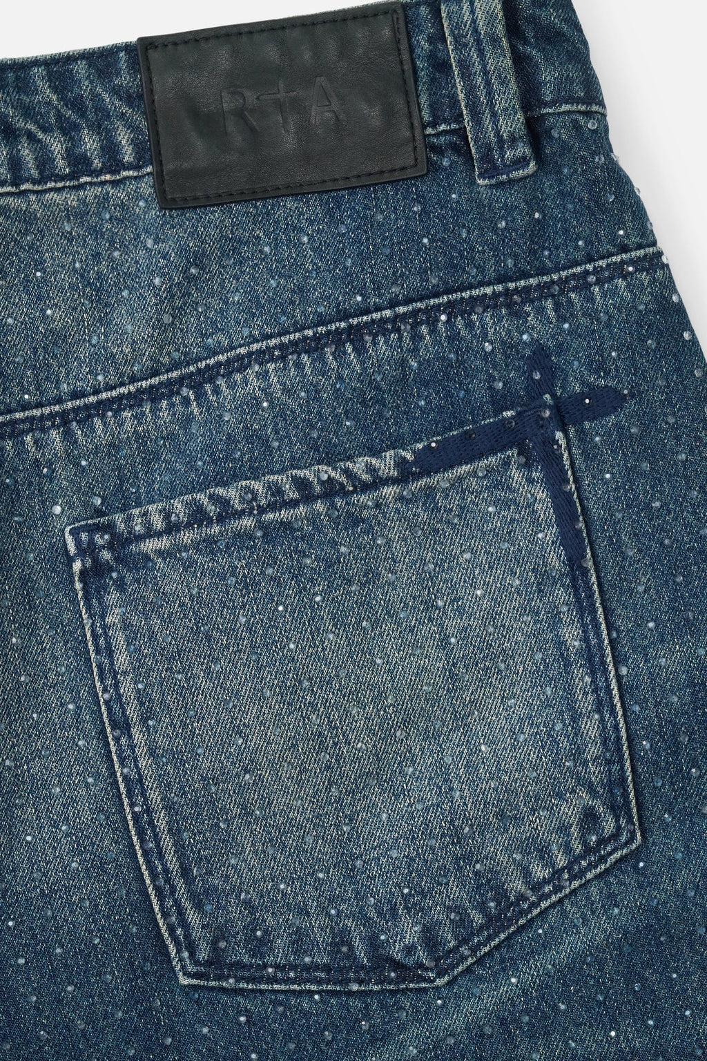 FRANCO WIDE LEG STUDDED JEAN | DEEP SEA DRIFT CRYSTAL