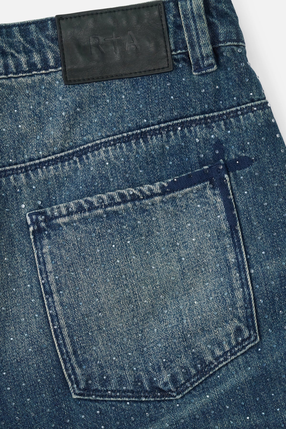 FRANCO WIDE LEG STUDDED JEAN | DEEP SEA DRIFT CRYSTAL