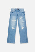 ZED STRAIGHT LEG JEAN | GLACIER BLUE 3D CROSS