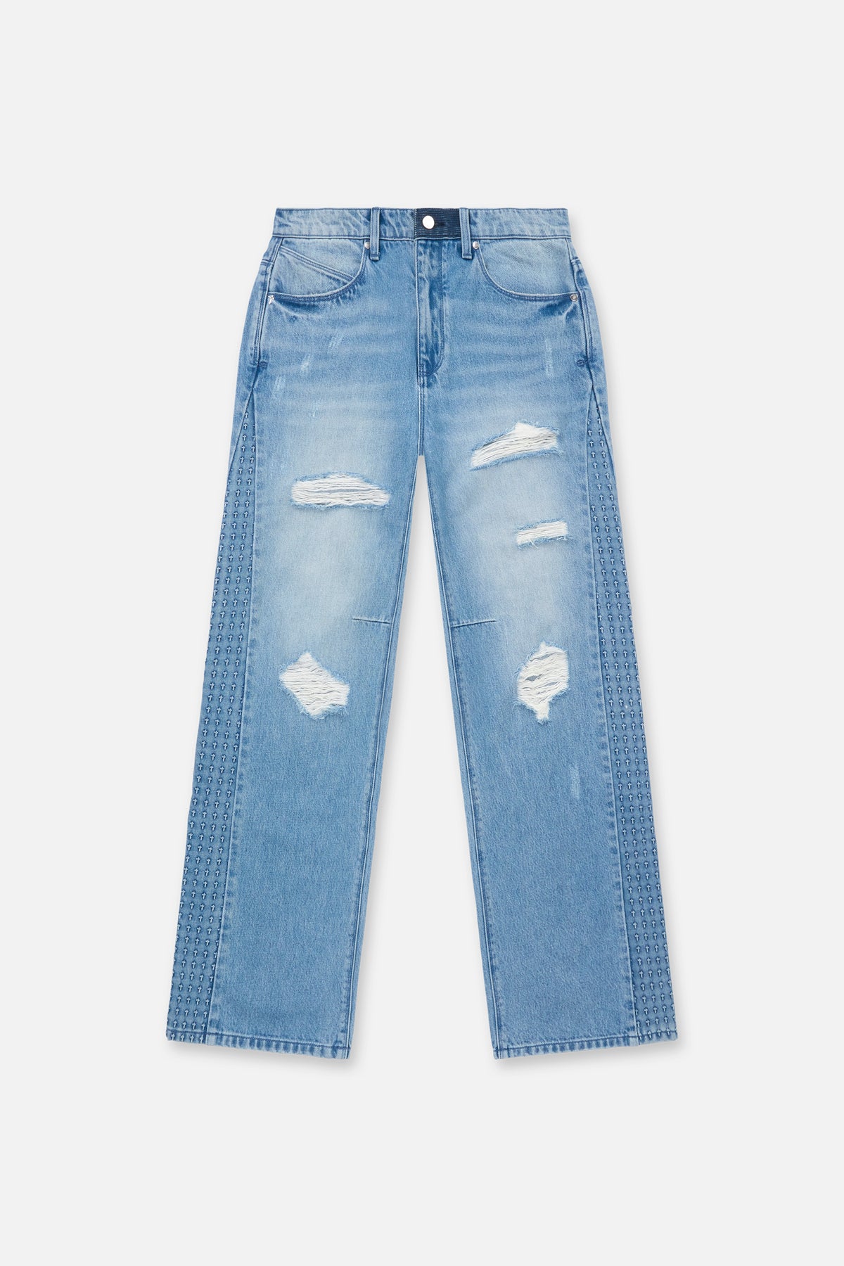 ZED STRAIGHT LEG JEAN | GLACIER BLUE 3D CROSS