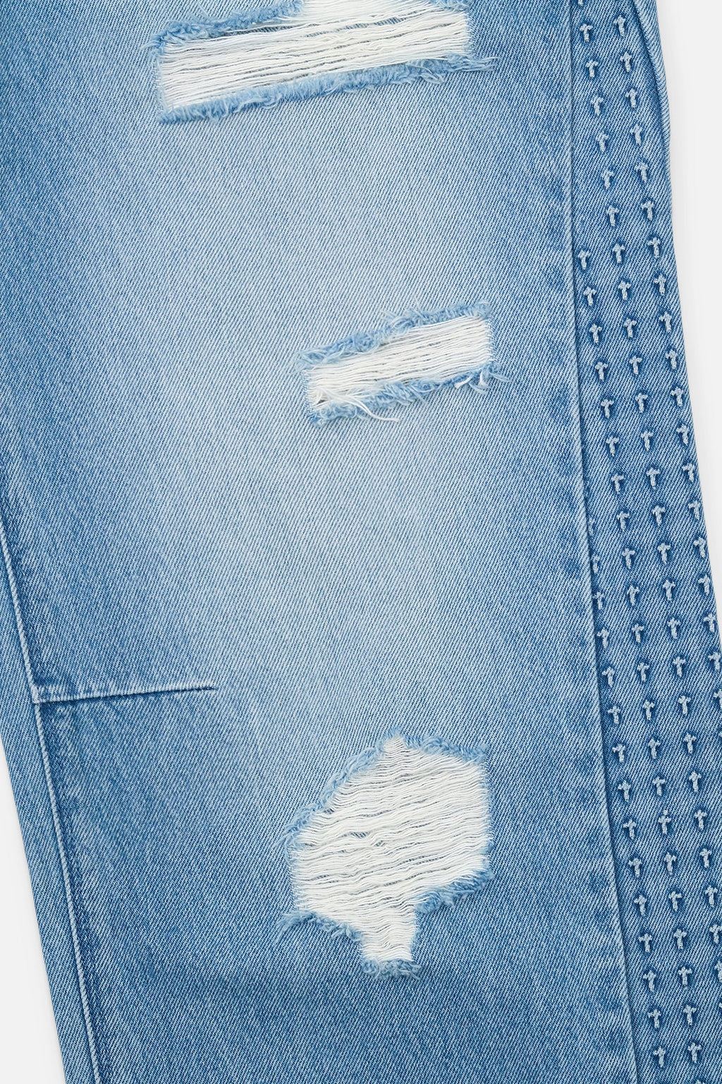 ZED STRAIGHT LEG JEAN | GLACIER BLUE 3D CROSS