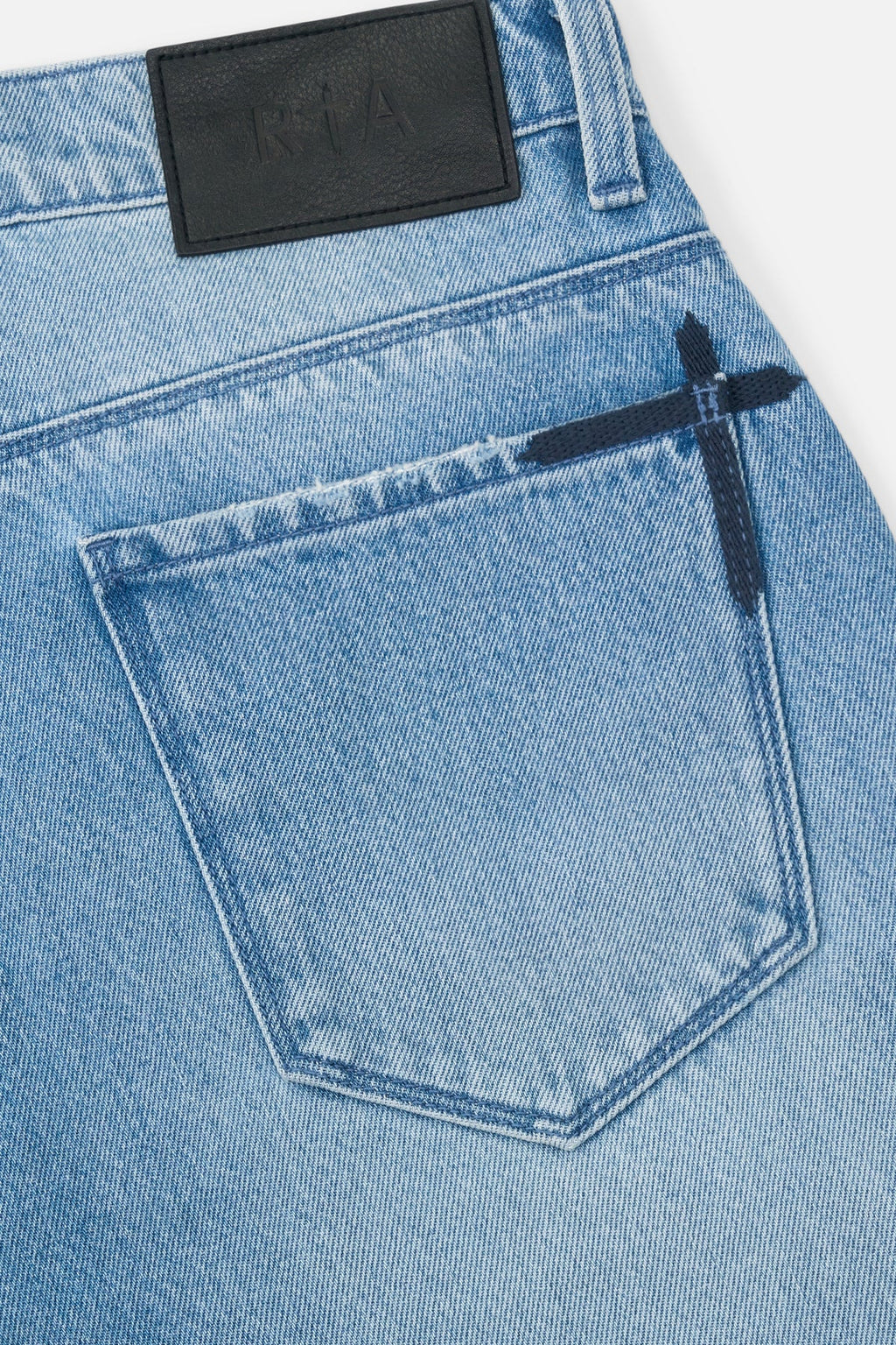 ZED STRAIGHT LEG JEAN | GLACIER BLUE 3D CROSS