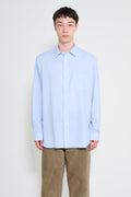 ssstein Cotton Silk Oversized Placket Shirt Sax
