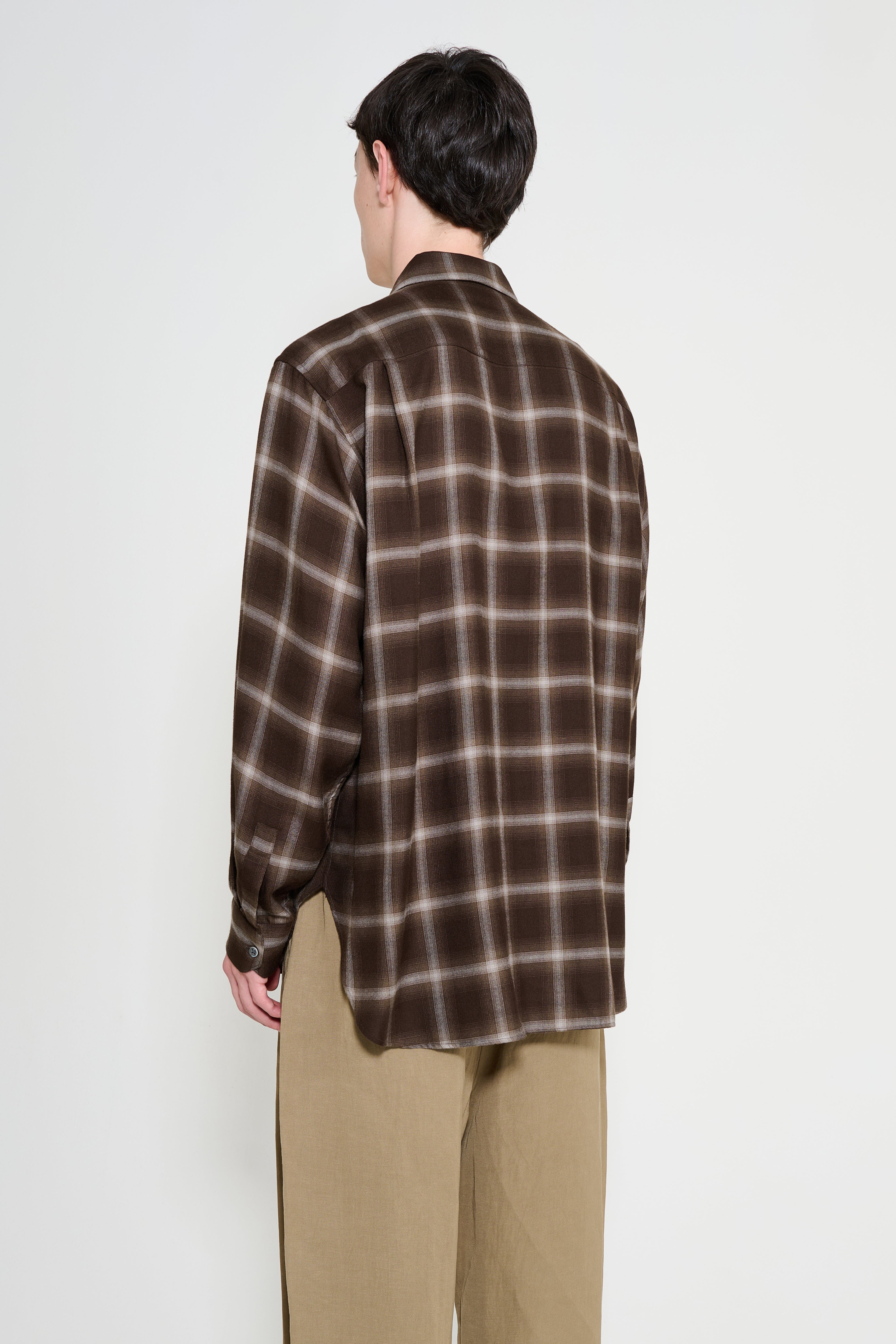 ssstein LY/VIS Check Oversized LS Shirt Brown Ombre