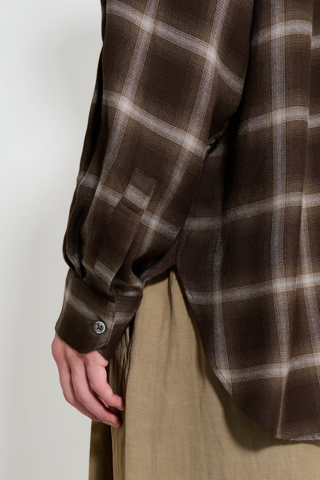 ssstein LY/VIS Check Oversized LS Shirt Brown Ombre