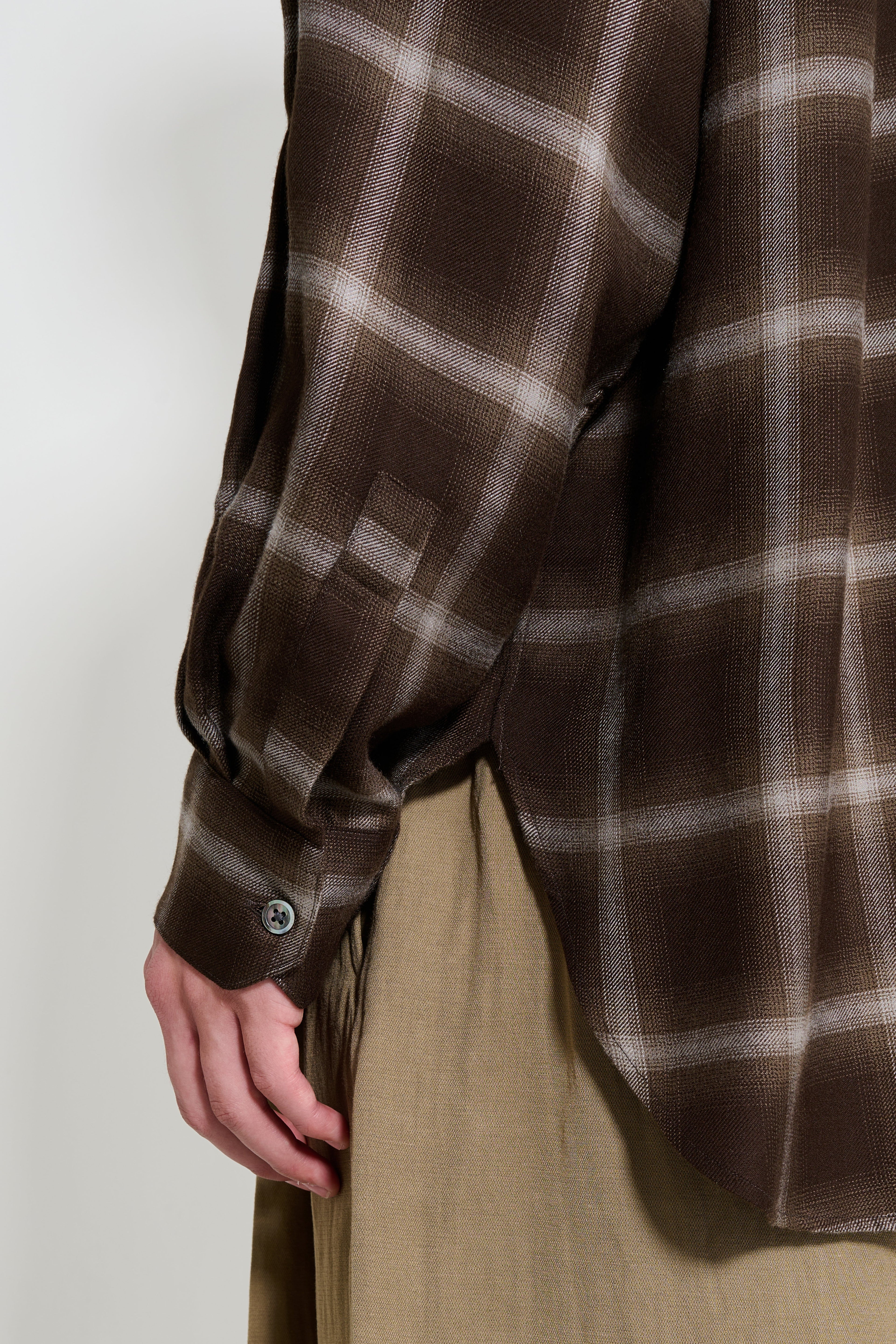 ssstein LY/VIS Check Oversized LS Shirt Brown Ombre