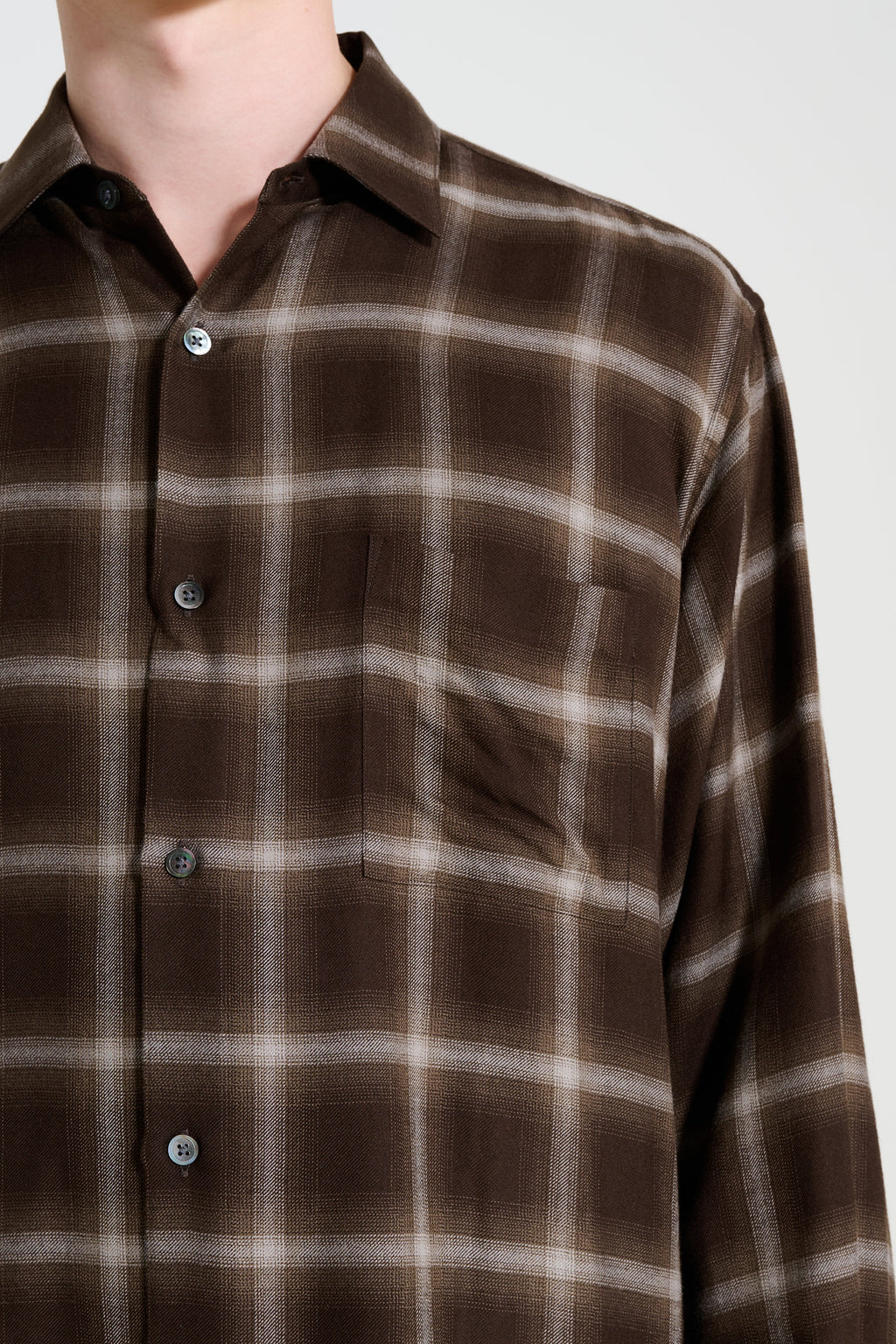 ssstein LY/VIS Check Oversized LS Shirt Brown Ombre