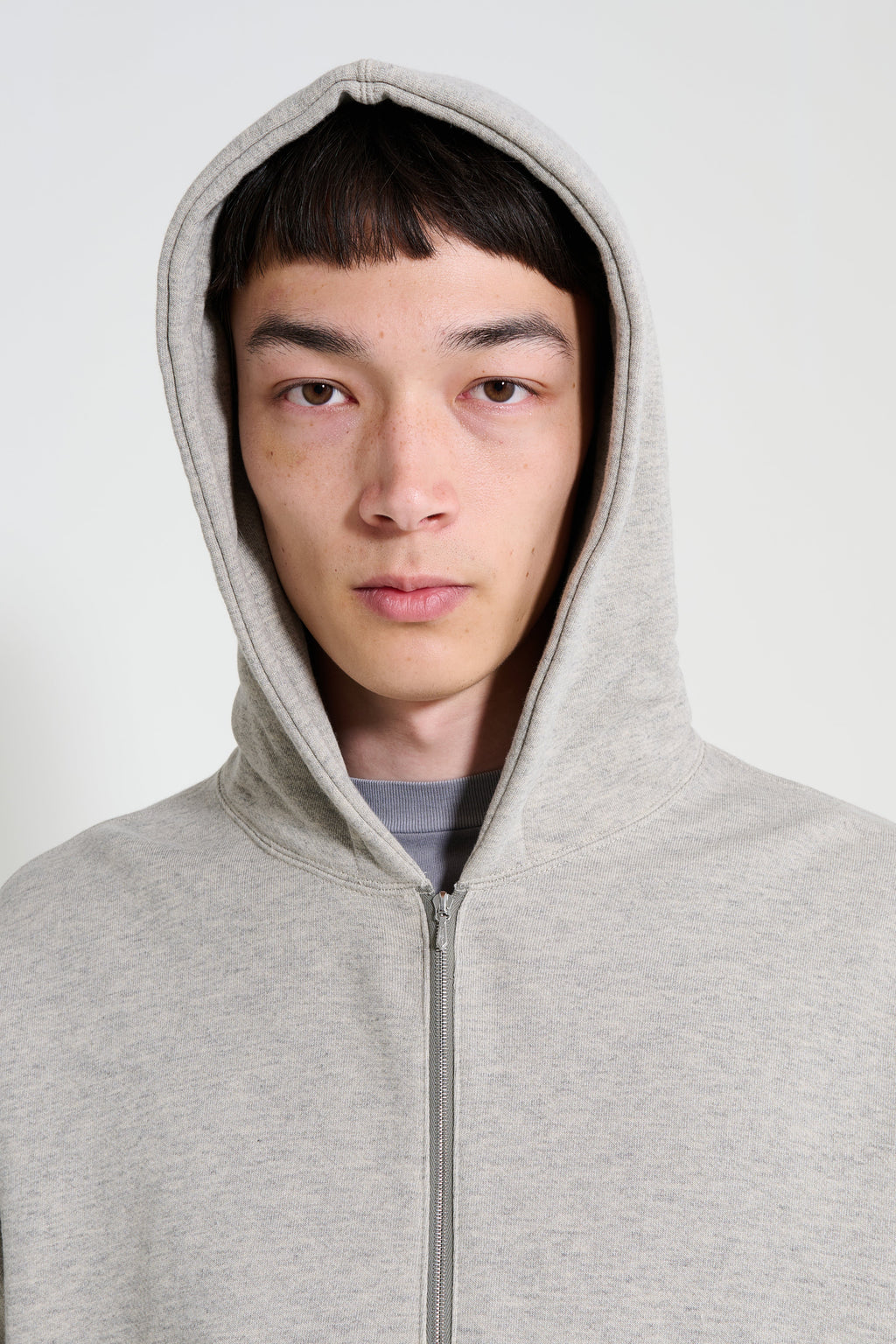 ssstein Cotton Cashmere Sweat Zip Hoody Grey